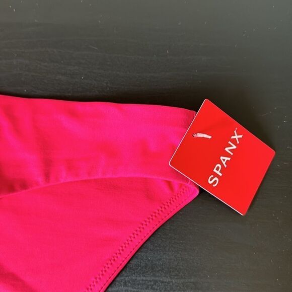 NWT SPANX Swim Classic Bikini Bottom Hot Pink Hibiscus XL Double Layer UPF 50 - Picture 5 of 11